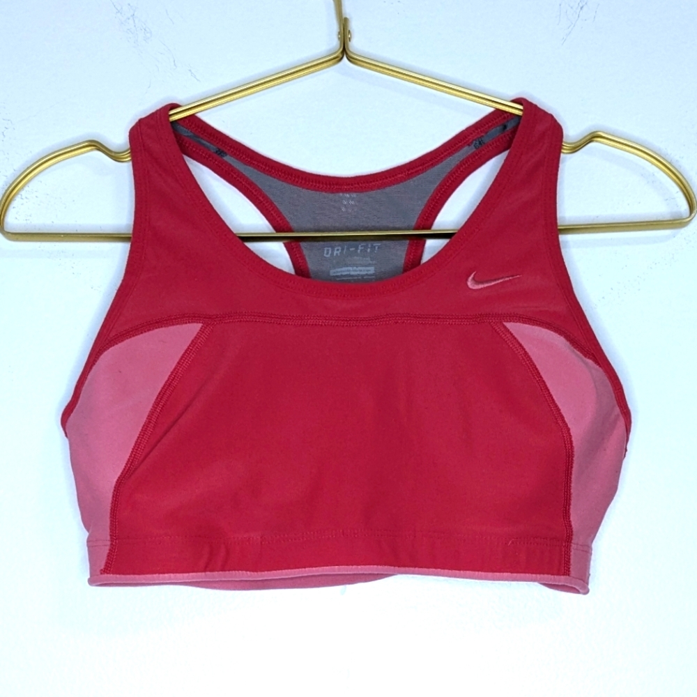 Nike Medium Dark/Light Pink Dri-Fit Racerback‎ Compression Sports Bra